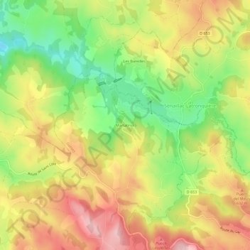 Martabriol地形图、海拔、地势