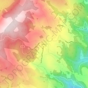 Estalane地形图、海拔、地势