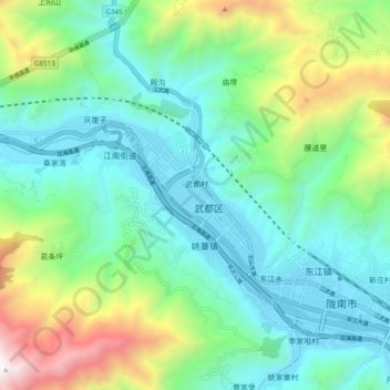 城关镇地形图、海拔、地势