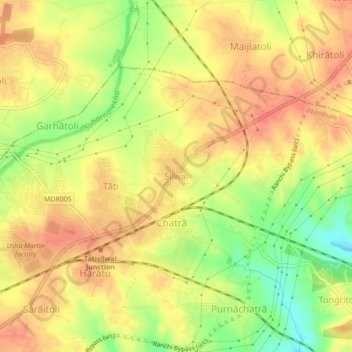 Silwai地形图、海拔、地势
