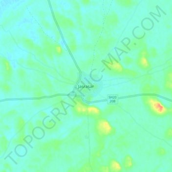 Jasrasar地形图、海拔、地势