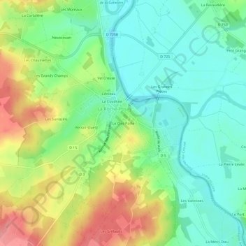 Le Clos Paille地形图、海拔、地势
