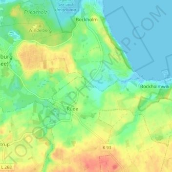 Iskiersand地形图、海拔、地势