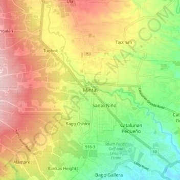 Mintal地形图、海拔、地势