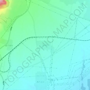 Wufacun地形图、海拔、地势