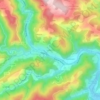 La Blache地形图、海拔、地势