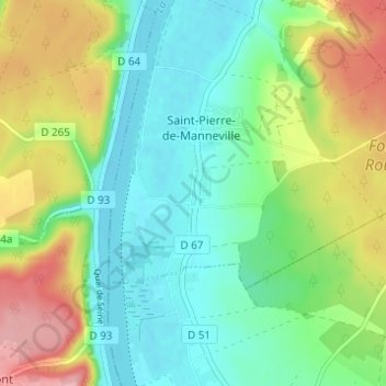 La Marguerite地形图、海拔、地势