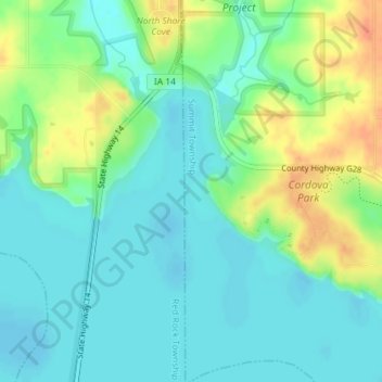 Cordova地形图、海拔、地势