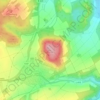 Eichelberg地形图、海拔、地势