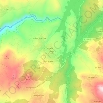 Calvos地形图、海拔、地势
