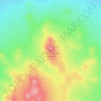 Cerro Campana Mahuida地形图、海拔、地势