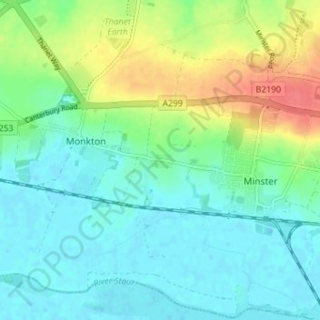 Hoo地形图、海拔、地势