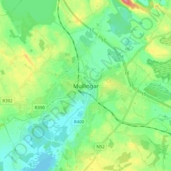 Mullingar地形图、海拔、地势