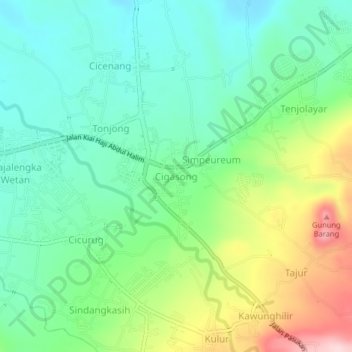 Cigasong地形图、海拔、地势