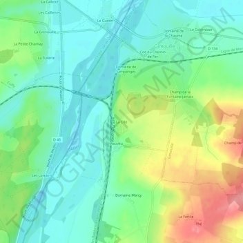 La Cité地形图、海拔、地势