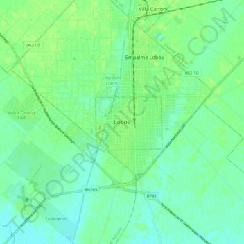 Lobos地形图、海拔、地势