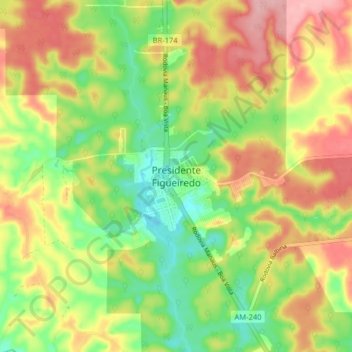 Presidente Figueiredo地形图、海拔、地势