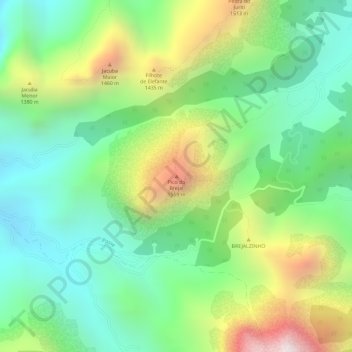 Pico do Brejal地形图、海拔、地势