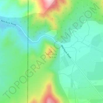 Red Rock地形图、海拔、地势
