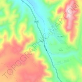 觉拢地形图、海拔、地势