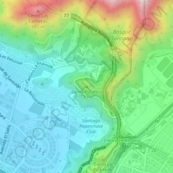Cerro Polanco地形图、海拔、地势