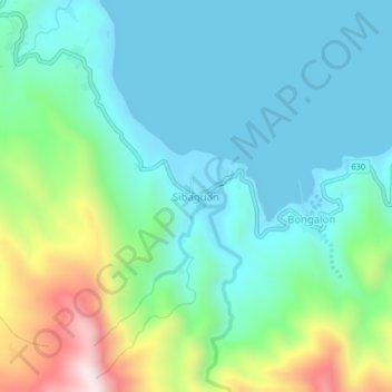 Sibaguan地形图、海拔、地势