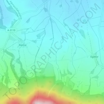 Fuente Oneri地形图、海拔、地势