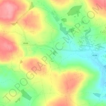 Kinneigh Round Tower地形图、海拔、地势