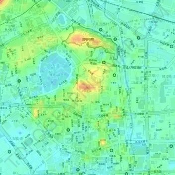 五华山地形图、海拔、地势