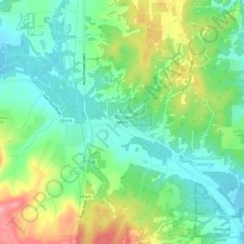 Hatchs地形图、海拔、地势