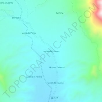 Hacienda Huarca地形图、海拔、地势
