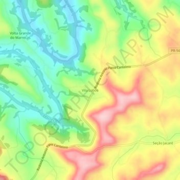 Vila Lobos地形图、海拔、地势