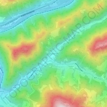 Gschwendt地形图、海拔、地势