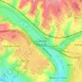 Loudwater地形图、海拔、地势
