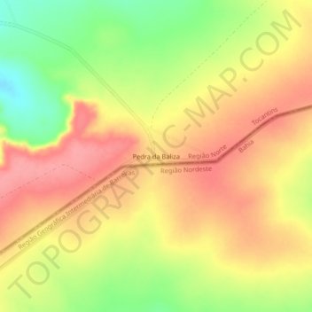 Pedra da Baliza地形图、海拔、地势