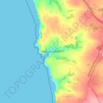 Nolton Haven地形图、海拔、地势