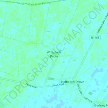 Whaplode Drove地形图、海拔、地势
