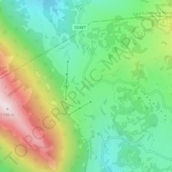 Passo San Leonardo地形图、海拔、地势