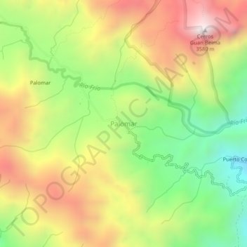 Palomar地形图、海拔、地势
