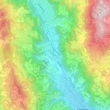 Arso地形图、海拔、地势