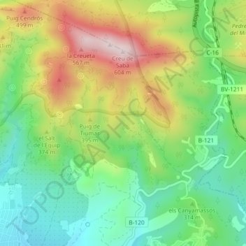la Cerdanya地形图、海拔、地势