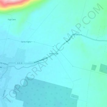 Santa Olga地形图、海拔、地势