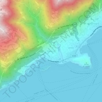 Ossuccio地形图、海拔、地势