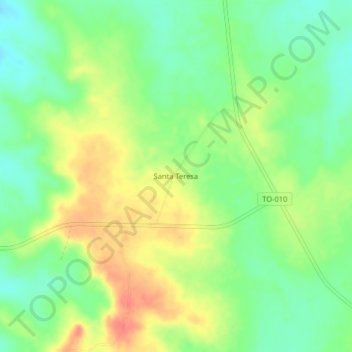 Santa Teresa地形图、海拔、地势