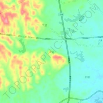 尖笔地形图、海拔、地势