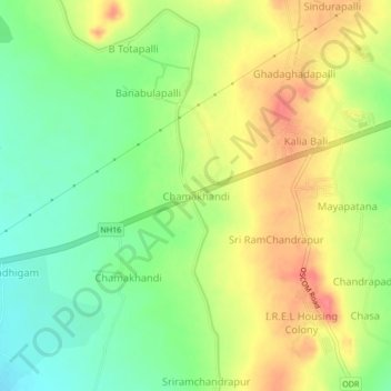 Chamakhandi地形图、海拔、地势