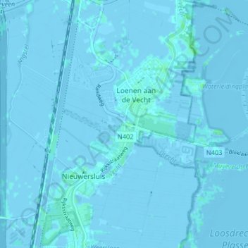 Nieuwerhoek地形图、海拔、地势
