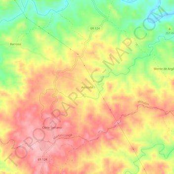 Arrizada地形图、海拔、地势