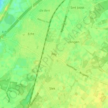 Pey地形图、海拔、地势