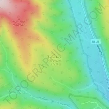 Riven Rock Mountain地形图、海拔、地势